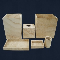 Yellow Travertine stone marble  bathroom accessory sold separately