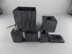 Hand made Natural black Marble Bath Set