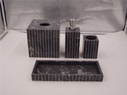 Hand made Natural Black Marble Bath Set