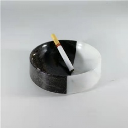 Luxury  two tone color splicing Marble Ashtray
