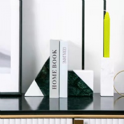 Luxury Marble bookends  two tone color splicing