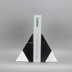 Marble bookends black with white  color splicing