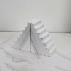 Volakas white   marble  bookends