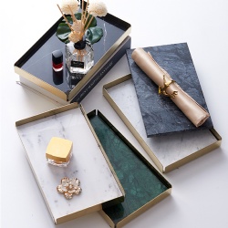 Marble Jewelry Trays with Metal  frame