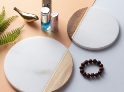 Round chopping board splicing with copper strips