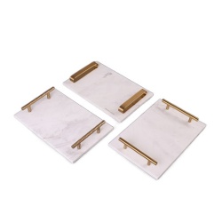 Rectangle Marble Serving Tray with  Various handle styles