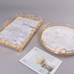 Luxury  Marble Tray as  presentation of pastries, snacks