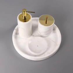 Volakas  white  marble  Functional Bathroom Accessories Set