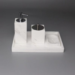 modern and stylish collection of Volakas  white  marble bathroom accessories