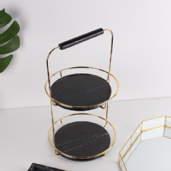 Table  Luxury marble Storage Shelf with 2 layers