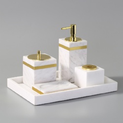 Luxury Home Hotel Decor  Marble Bathroom Accessory Set