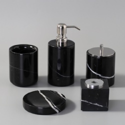 Modern and stylish collection of marble bathroom accessories set