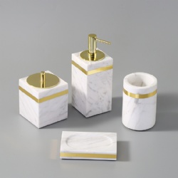 Natural  Stone Marble  Bathroom Accessories Set