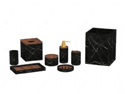 Hand made Natural Black Marble Bath Set